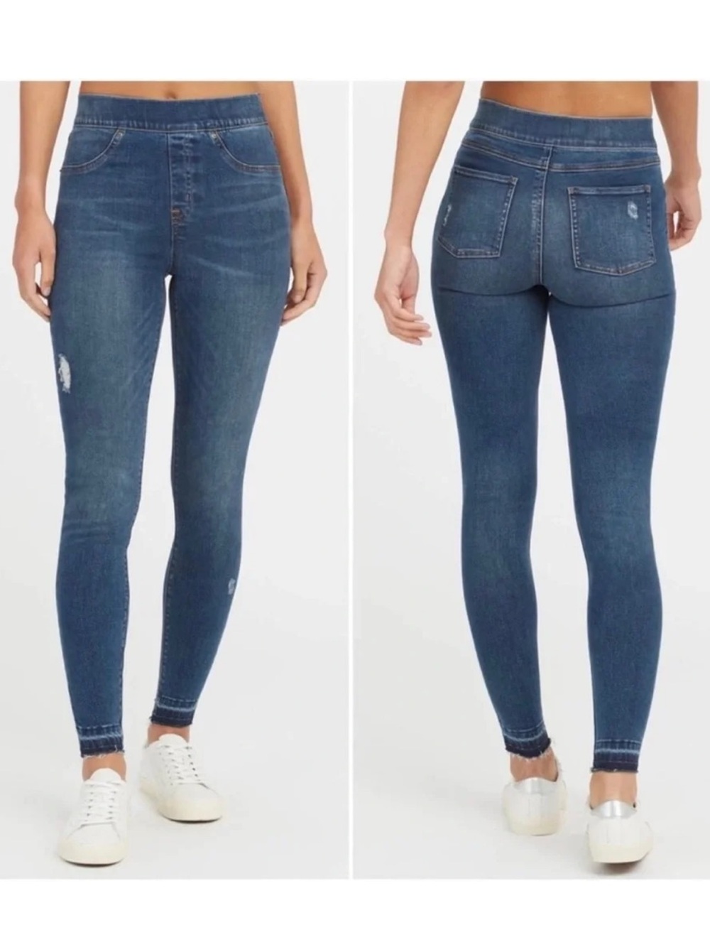 Spanx Distressed Pull On Jeans